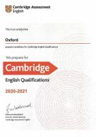 Сертификат школы Оксфорд